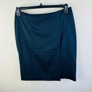 Brooks Brothers 346 Navy‎ Gray Wool Blend Pinstripe Pencil Skirt Size 8